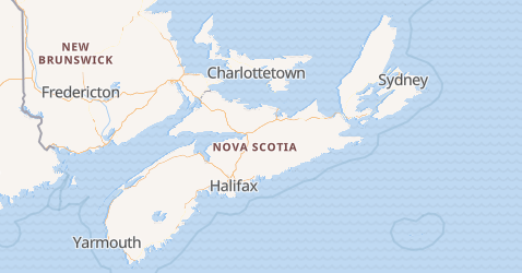 Nova Scotia kort