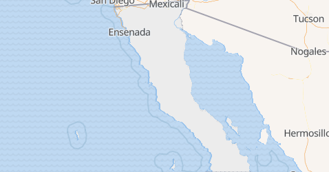 Kalifornia Dolna - szczegółowa mapa