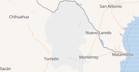 Coahuila - szczegółowa mapa
