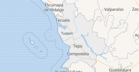 Nayarit - szczegółowa mapa