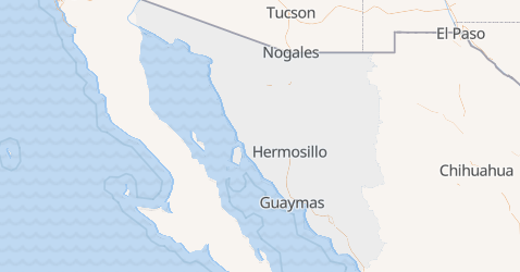 Sonora - szczegółowa mapa