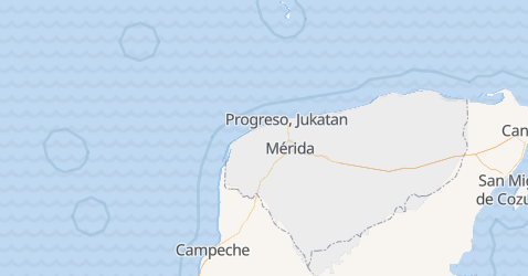 Jukatan - szczegółowa mapa