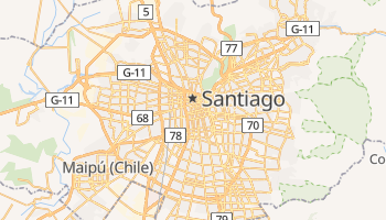 Mapa online de Santiago de o Chile para viajantes