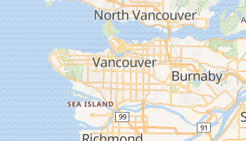 Mapa online de Vancouver para viajantes