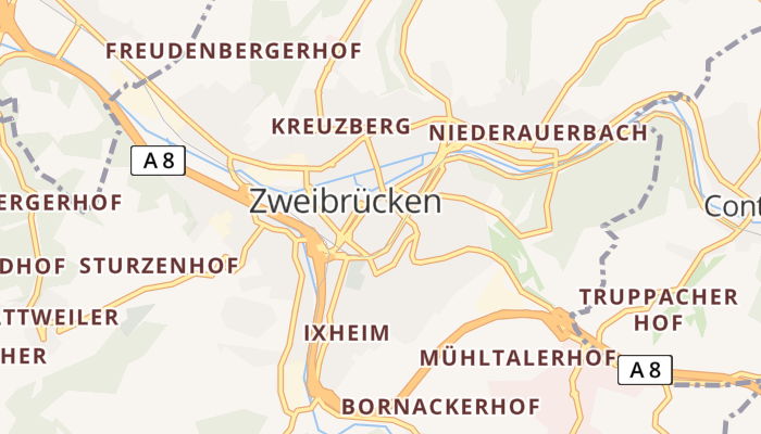 Zweibrücken online kaart