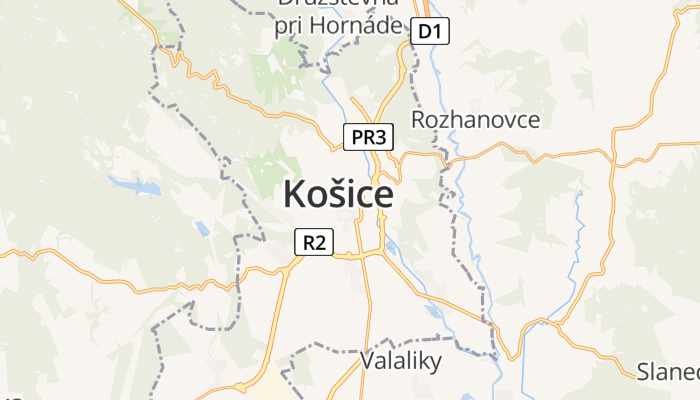 Košice online kaart