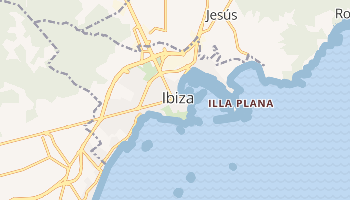 Ibiza-stad online kaart