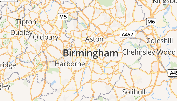 Birmingham online kaart