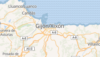 Gijón - szczegółowa mapa Google