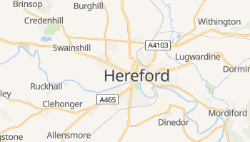 Hereford - szczegółowa mapa Google