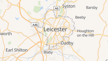 Leicester - szczegółowa mapa Google