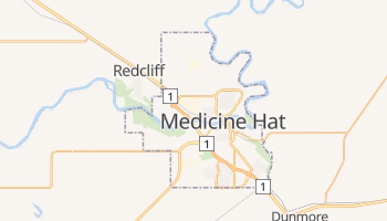 Mapa online de Medicine Hat para viajantes