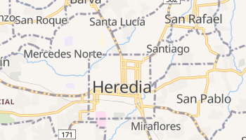 Mapa online de Heredia para viajantes
