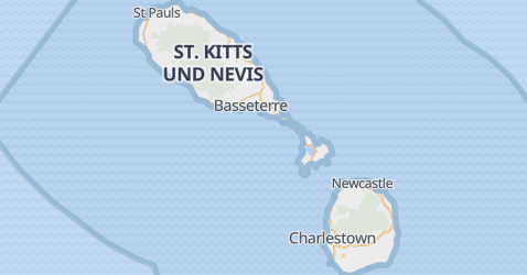 Karte von St. Kitts und Nevis