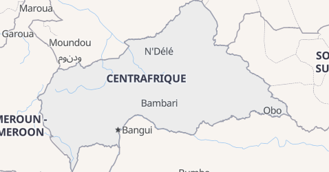 Den Centralafrikanske Republik kort