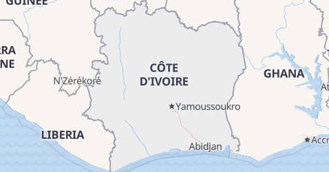 Côte d'Ivoire kort