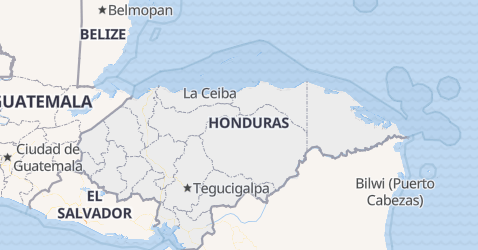 Honduras kort