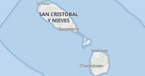 Mapa de San Cristóbal y Nieves
