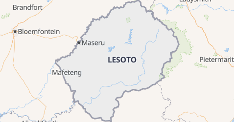 Mapa de Lesotho
