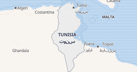 Mappa di Tunisia