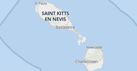 St. Kitts en Nevis kaart
