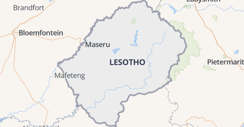 Lesotho kaart