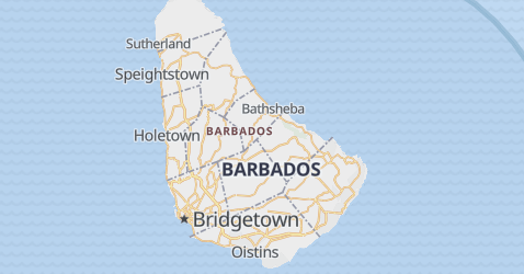 Barbados - szczegółowa mapa