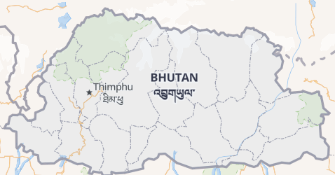 Bhutan - szczegółowa mapa