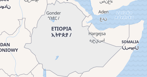 Etiopia - szczegółowa mapa
