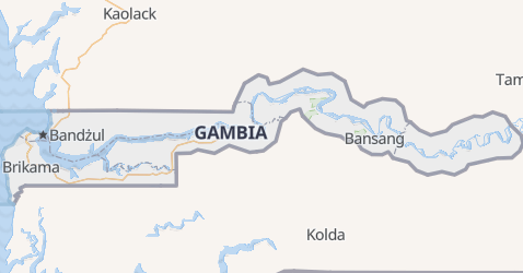 Gambia - szczegółowa mapa