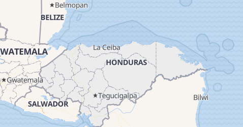 Honduras - szczegółowa mapa