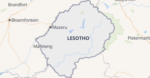Lesotho - szczegółowa mapa