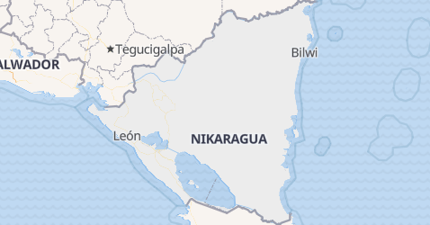 Nikaragua - szczegółowa mapa