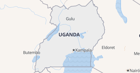 Mapa de Uganda