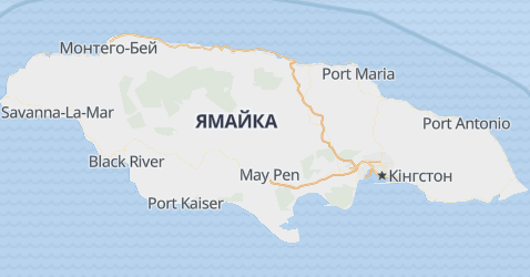 Ямайка - мапа
