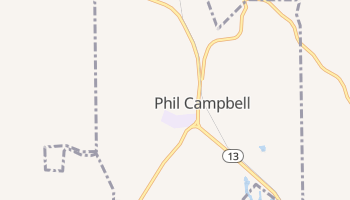 Phil Campbell, Alabama map