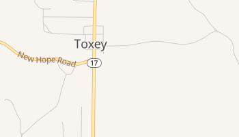 Toxey, Alabama map