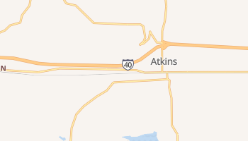 Atkins, Arkansas map