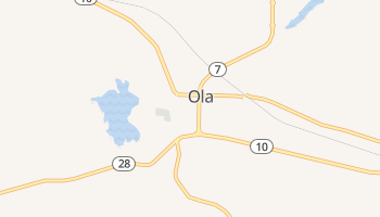 Ola, Arkansas map