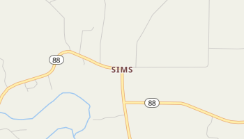 Sims, Arkansas map