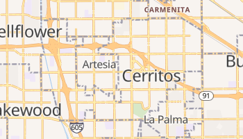 Cerritos, California map