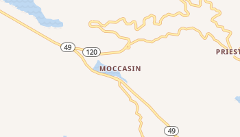 Moccasin, California map