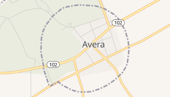 Avera, Georgia map