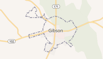 Gibson, Georgia map