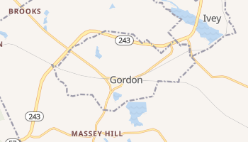 Gordon, Georgia map