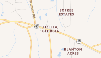 Lizella, Georgia map