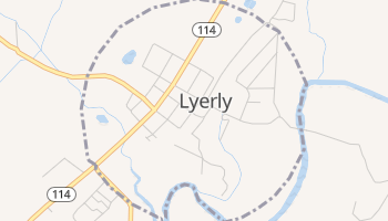 Lyerly, Georgia map