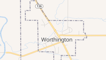 Worthington, Iowa map