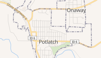 Potlatch, Idaho map