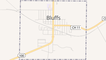 Bluffs, Illinois map